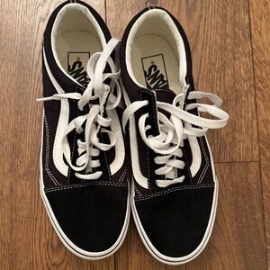 Vans Classic Black and White Lace-Up Shoes
